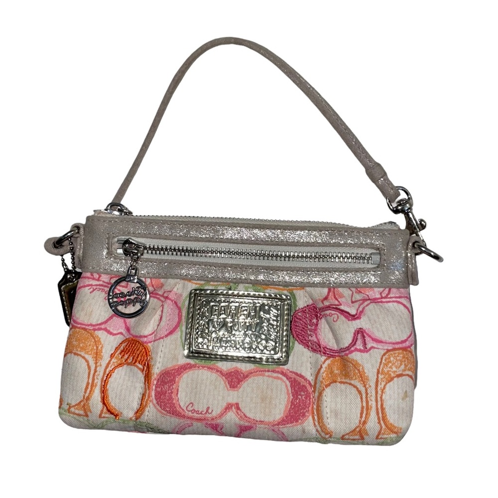 VTG 90sY2k Retro COACH POPPY multicolored mini pouchette bag convert to wristlet
